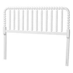Baxton Studio Finley Turned Bobbin Headboard - Crafted Wood Panel with Decorative Spindle Design for Cottage Farmhouse Bedroom, King, White